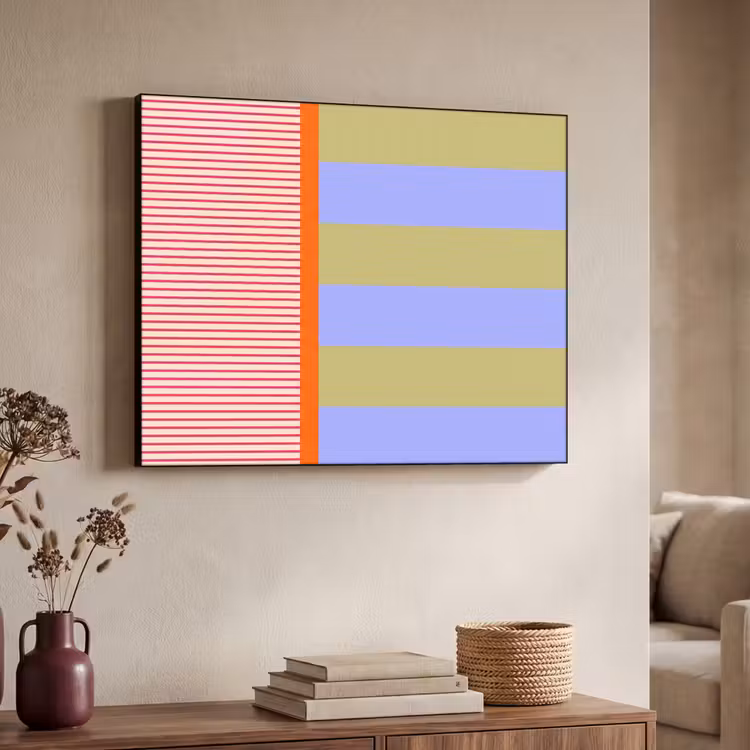 Art Frame - Zusammenfassung – Geometrie – Streifen – Blöcke – Rot — 3