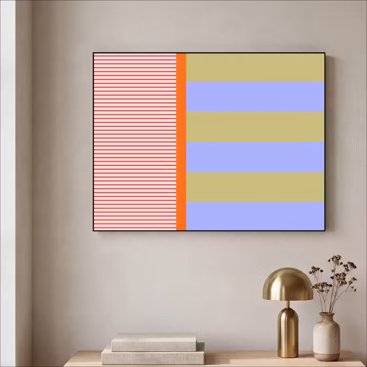 Art Frame - Zusammenfassung – Geometrie – Streifen – Blöcke – Rot — 4