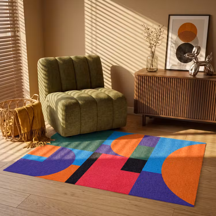 Teppich - Geometrisch – Abstrakt – Formen – Farbenfroh – Modern — 2