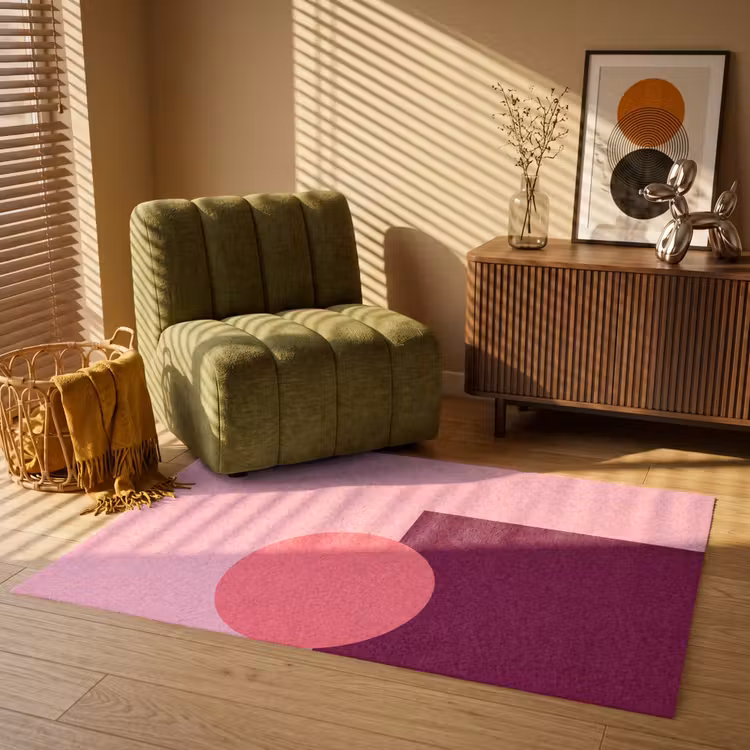Teppich - Zusammenfassung – Formen – Rosa – Modern – Design — 2