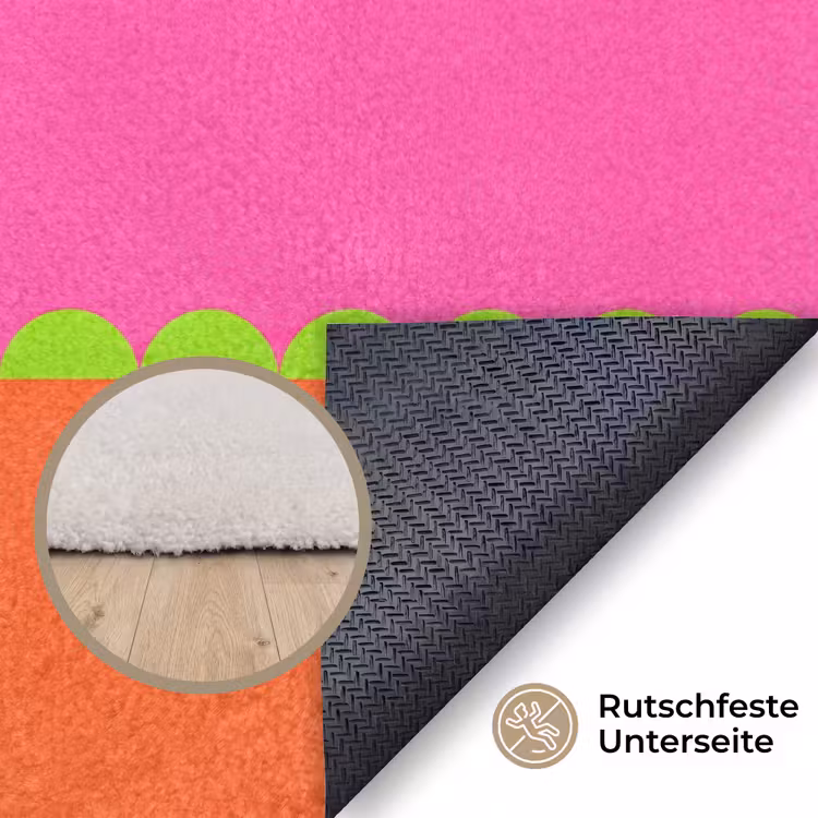Teppich - Zusammenfassung – Geometrisch – Farbblöcke – Rosa – Orange — 4