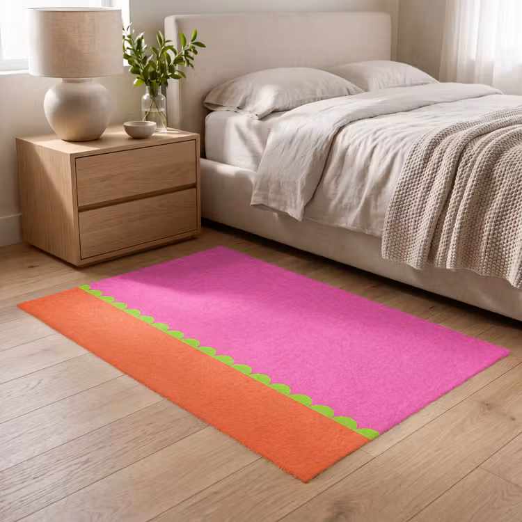 Teppich - Zusammenfassung – Geometrisch – Farbblöcke – Rosa – Orange — 5