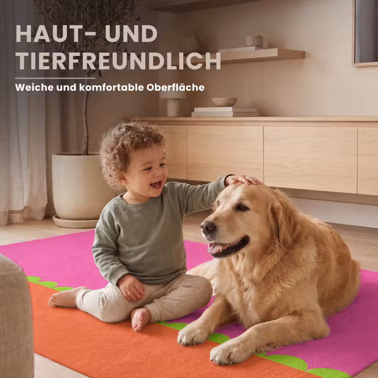 Teppich - Zusammenfassung – Geometrisch – Farbblöcke – Rosa – Orange — 6