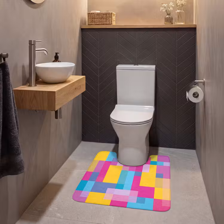WC Vorleger - Abstrakt – Geometrisch – Kunst – Farbenfroh – Modern — 2