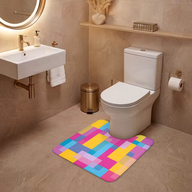WC Vorleger - Abstrakt – Geometrisch – Kunst – Farbenfroh – Modern — 4