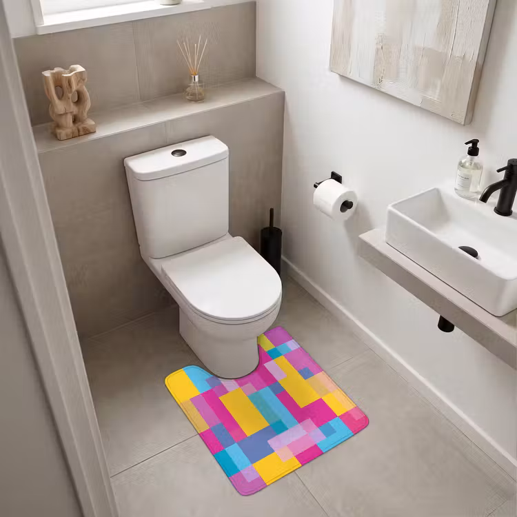 WC Vorleger - Abstrakt – Geometrisch – Kunst – Farbenfroh – Modern — 6