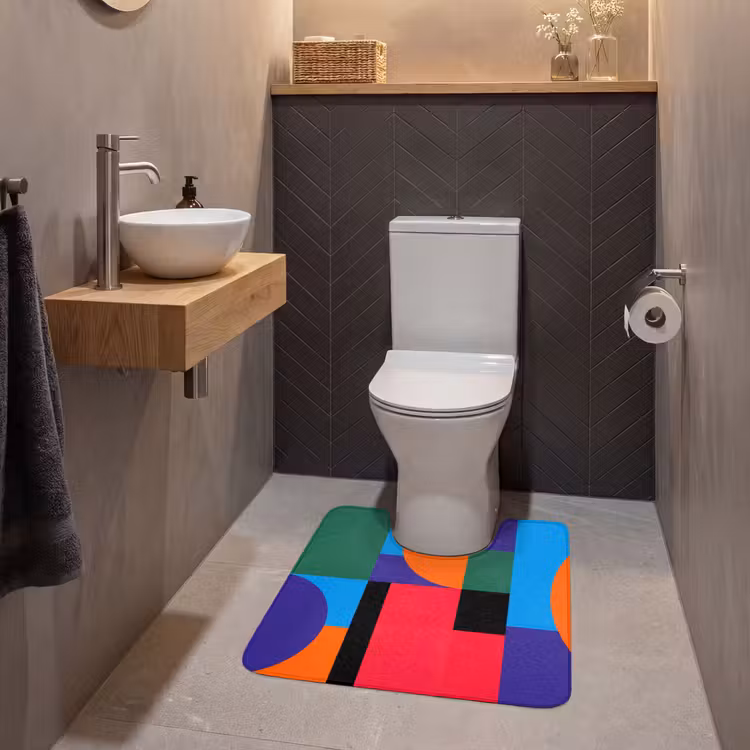 WC Vorleger - Geometrisch – Abstrakt – Formen – Farbenfroh – Modern — 2