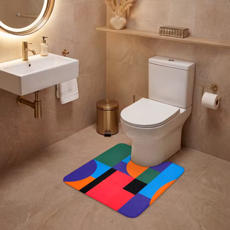 WC Vorleger - Geometrisch – Abstrakt – Formen – Farbenfroh – Modern — 4