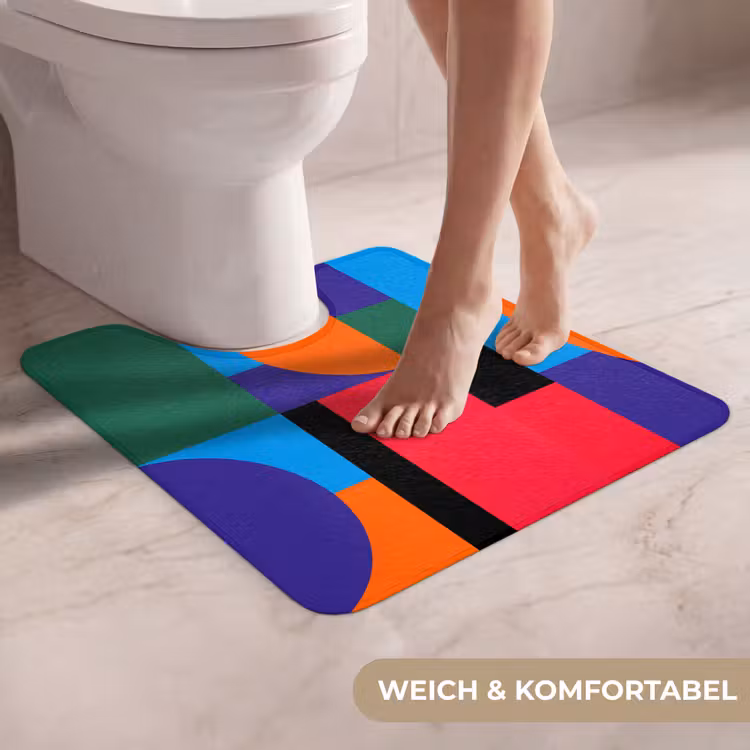 WC Vorleger - Geometrisch – Abstrakt – Formen – Farbenfroh – Modern — 5