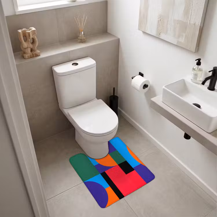 WC Vorleger - Geometrisch – Abstrakt – Formen – Farbenfroh – Modern — 6