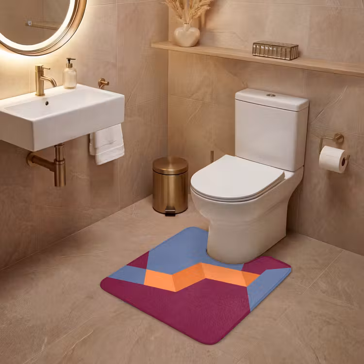 WC Vorleger - Zusammenfassung – Formen – Modern – Blau – Orange — 4
