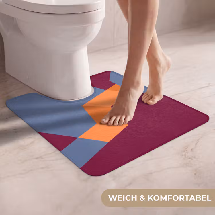 WC Vorleger - Zusammenfassung – Formen – Modern – Blau – Orange — 5