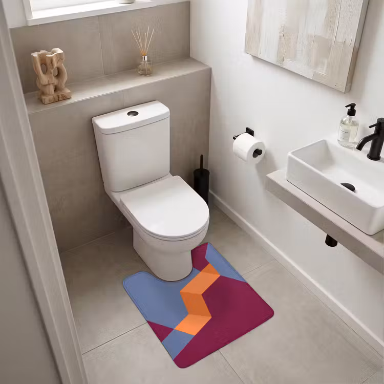 WC Vorleger - Zusammenfassung – Formen – Modern – Blau – Orange — 6