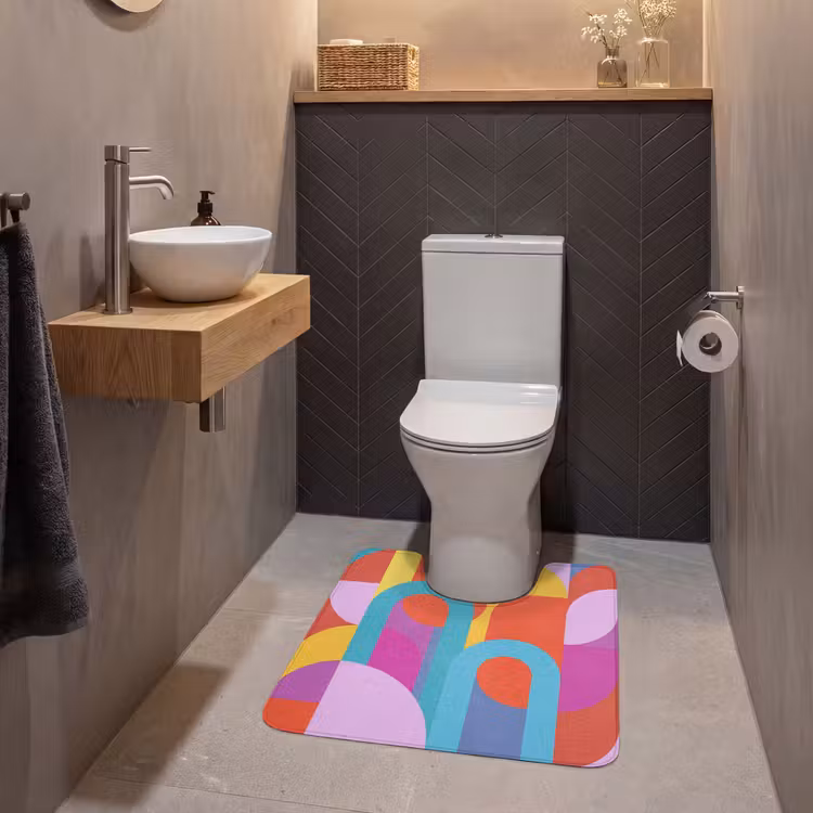 WC Vorleger - Zusammenfassung – Geometrie – Farbenfroh – Modern – Kunst — 2