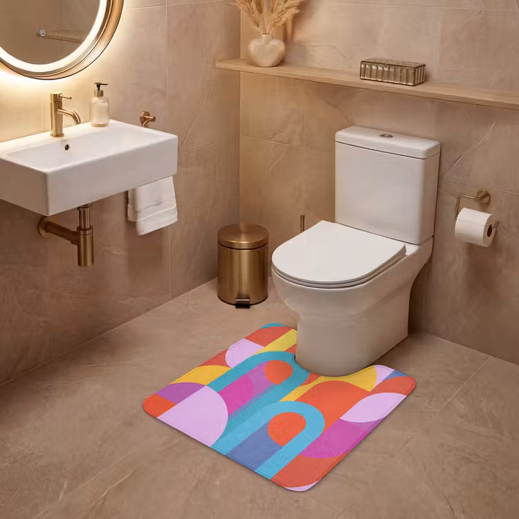 WC Vorleger - Zusammenfassung – Geometrie – Farbenfroh – Modern – Kunst — 4