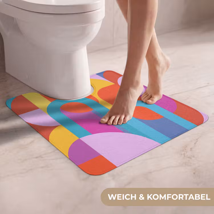 WC Vorleger - Zusammenfassung – Geometrie – Farbenfroh – Modern – Kunst — 5