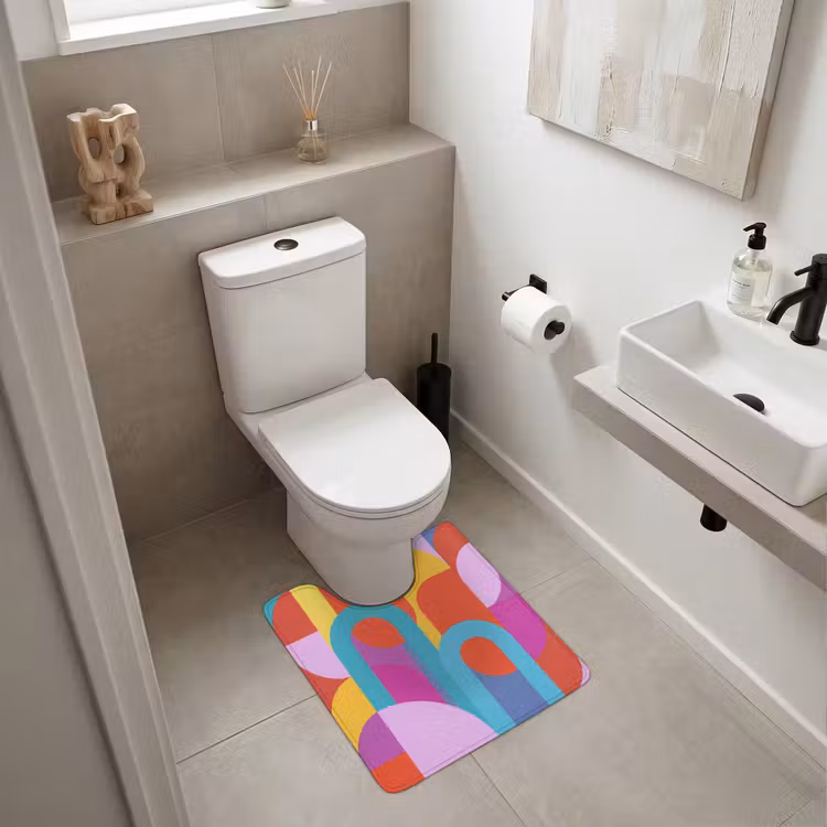 WC Vorleger - Zusammenfassung – Geometrie – Farbenfroh – Modern – Kunst — 6