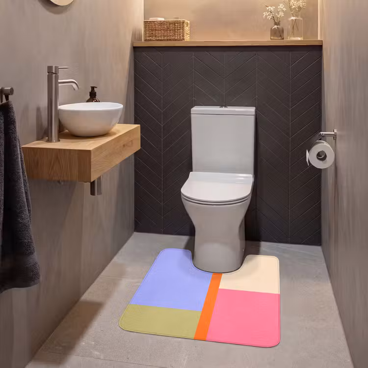 WC Vorleger - Zusammenfassung – Geometrie – Kunst – Modern – Farbenfroh — 2