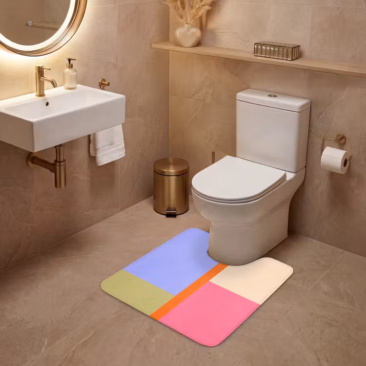 WC Vorleger - Zusammenfassung – Geometrie – Kunst – Modern – Farbenfroh — 4