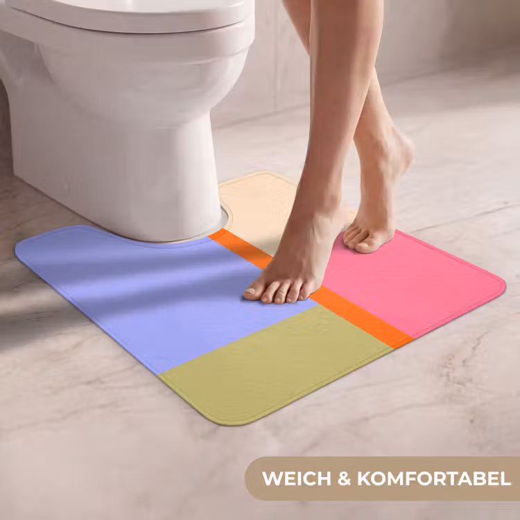 WC Vorleger - Zusammenfassung – Geometrie – Kunst – Modern – Farbenfroh — 5