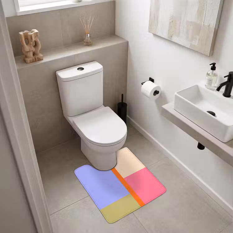 WC Vorleger - Zusammenfassung – Geometrie – Kunst – Modern – Farbenfroh — 6