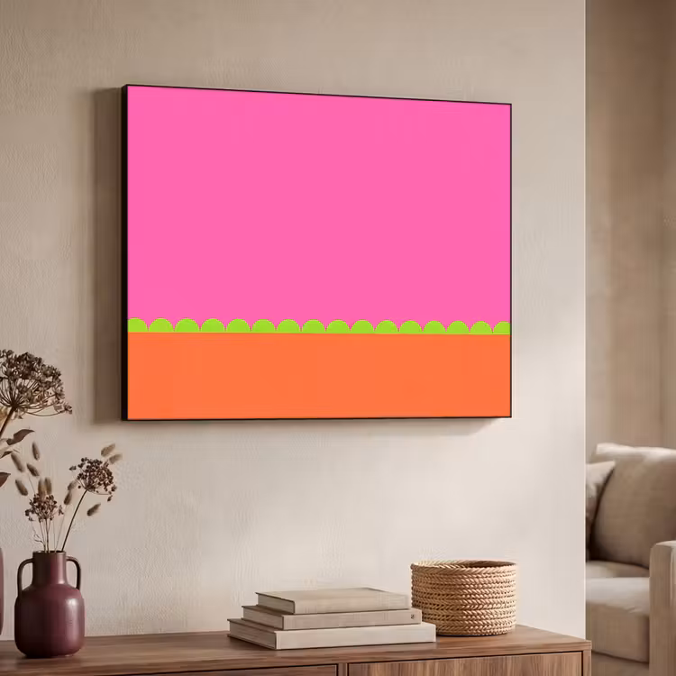 Art Frame - Zusammenfassung – Geometrisch – Farbblöcke – Rosa – Orange — 3