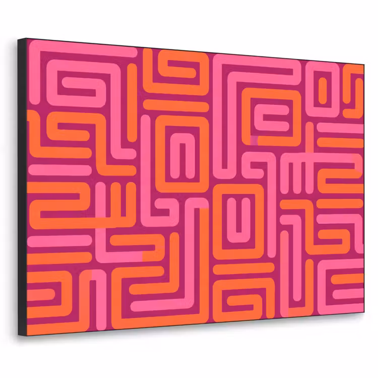 Art Frame - Zusammenfassung – Muster – Linien – Rosa – Orange — 1