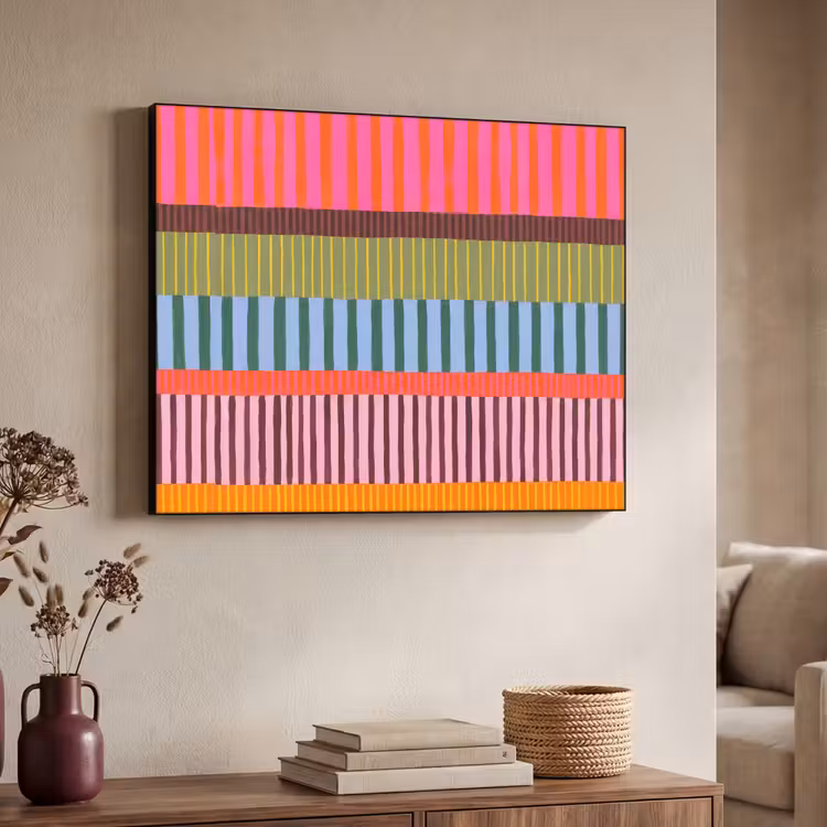 Art Frame - Zusammenfassung – Streifen – Modern – Farbenfroh – Kunst — 3