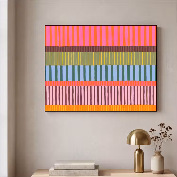 Art Frame - Zusammenfassung – Streifen – Modern – Farbenfroh – Kunst — 4