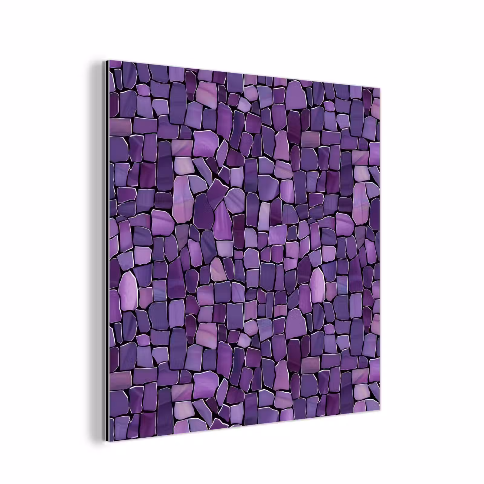 Alu-Dibond-Bild - Lila – Mosaik – Scherben – Stein – Muster — 1