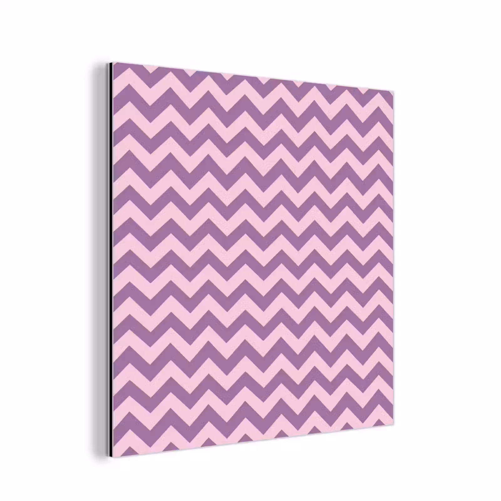 Alu-Dibond-Bild - Lila – Rosa – Geometrisch – Chevron – Zickzack – Muster — 1