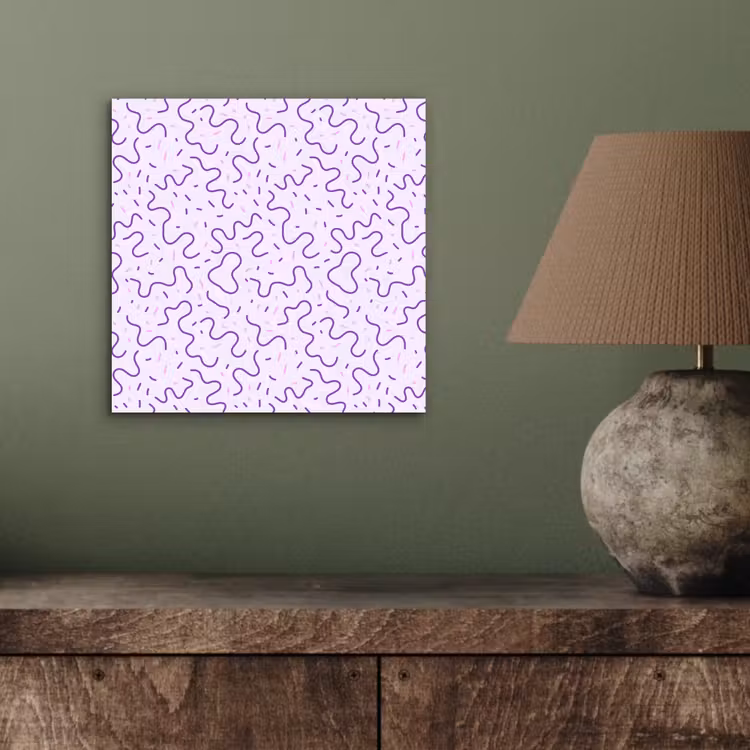 Alu-Dibond-Bild - Lila – Abstrakt – Memphis – Retro – Sprenkel – Muster — 3