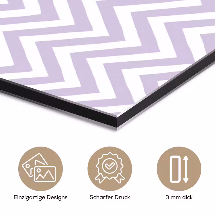 Alu-Dibond-Bild - Lila – Geometrisch – Chevron – Zickzack – Muster — 7