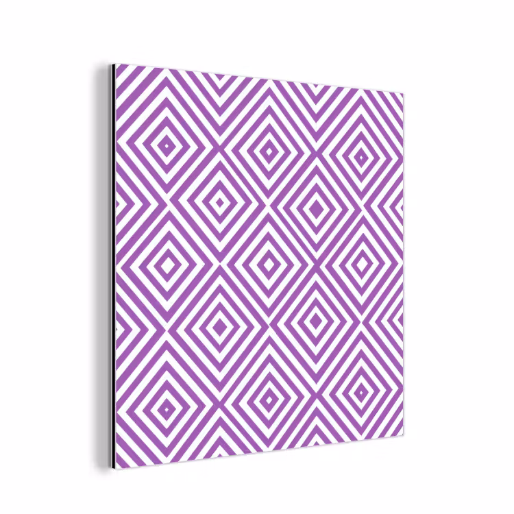 Alu-Dibond-Bild - Lila – Geometrisch – Rauten – Konzentrisch – Muster — 1