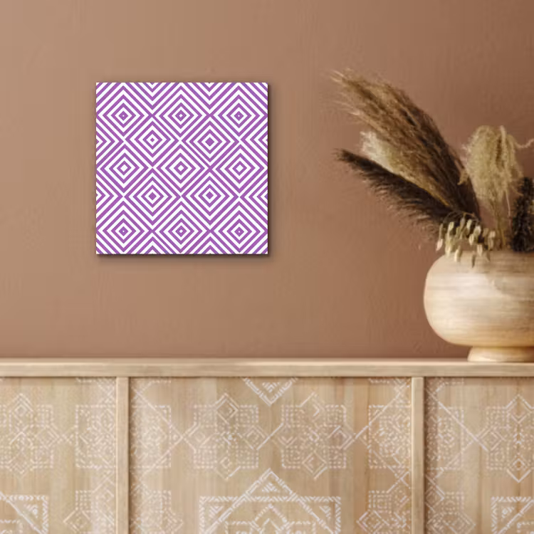 Alu-Dibond-Bild - Lila – Geometrisch – Rauten – Konzentrisch – Muster — 5