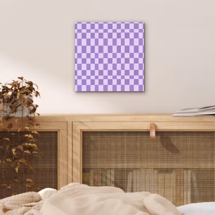 Alu-Dibond-Bild - Lila – Geometrisch – Schachbrettmuster – Blöcke – Muster — 4