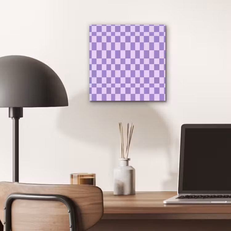 Alu-Dibond-Bild - Lila – Geometrisch – Schachbrettmuster – Blöcke – Muster — 6