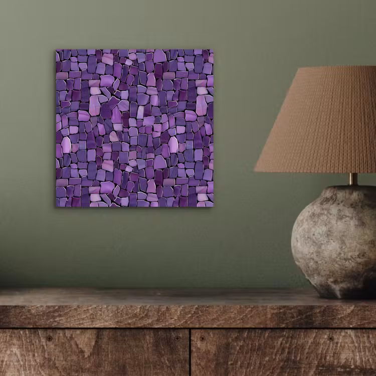 Alu-Dibond-Bild - Lila – Mosaik – Scherben – Stein – Muster — 3