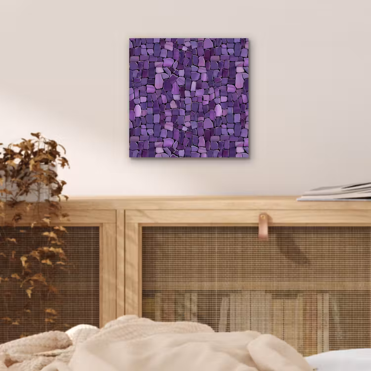 Alu-Dibond-Bild - Lila – Mosaik – Scherben – Stein – Muster — 4