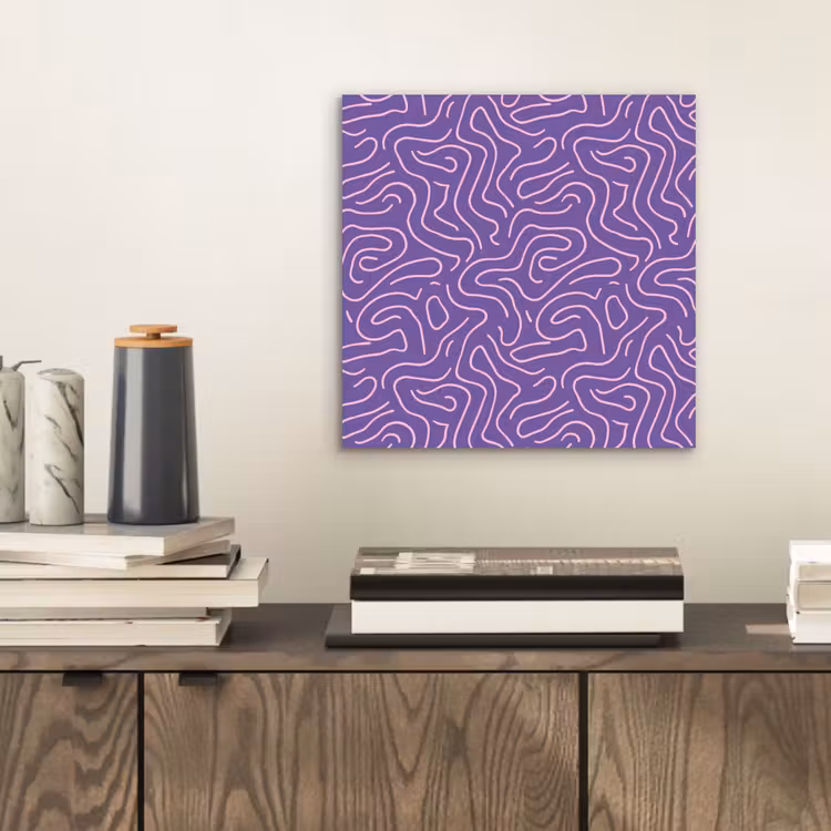 Alu-Dibond-Bild - Lila – Rosa – Abstrakt – Linien – Labyrinth – Muster — 2