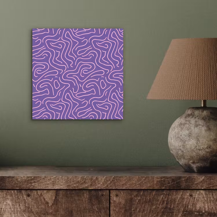 Alu-Dibond-Bild - Lila – Rosa – Abstrakt – Linien – Labyrinth – Muster — 3