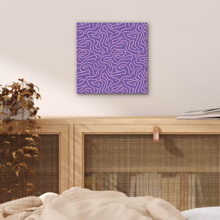 Alu-Dibond-Bild - Lila – Rosa – Abstrakt – Linien – Labyrinth – Muster — 4