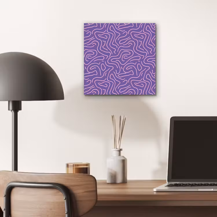 Alu-Dibond-Bild - Lila – Rosa – Abstrakt – Linien – Labyrinth – Muster — 6