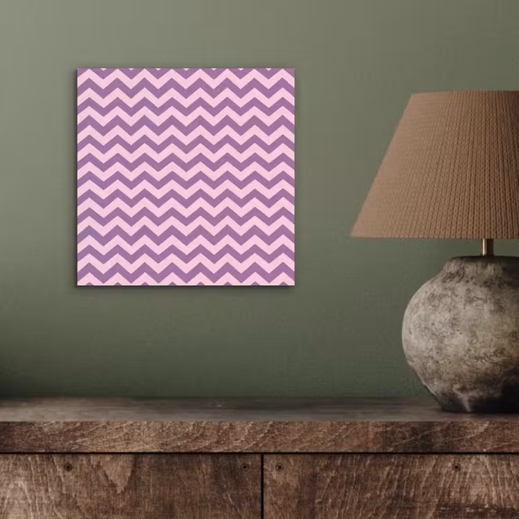 Alu-Dibond-Bild - Lila – Rosa – Geometrisch – Chevron – Zickzack – Muster — 3