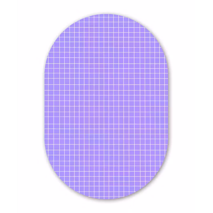 Alu-Dibond-Bild Oval - Lila – Geometrisch – Raster – Minimalistisch – Muster — 1