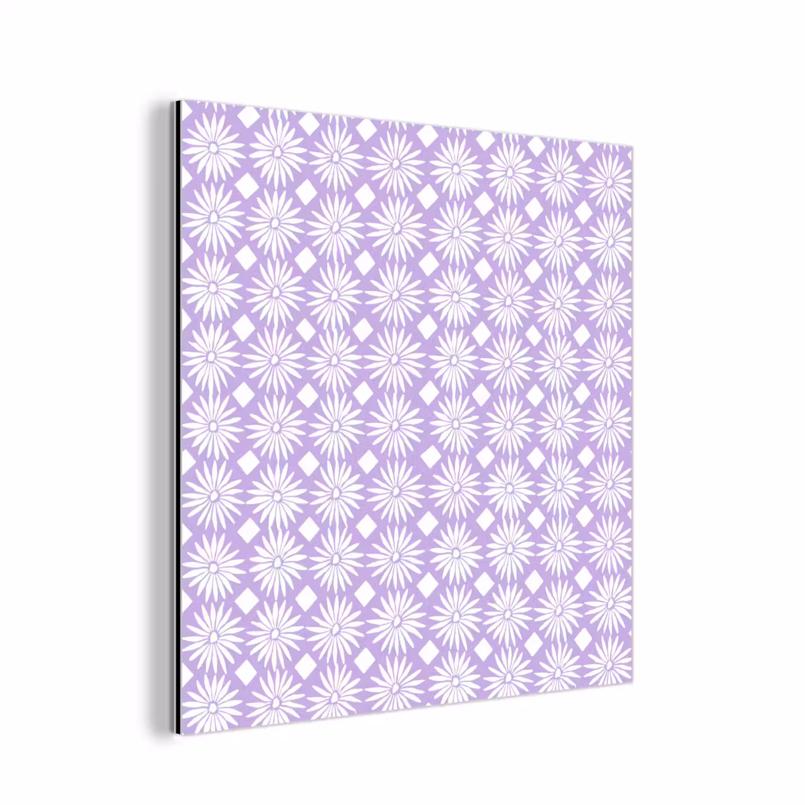 Alu-Dibond-Bild - Lila – Botanisch – Blumen – Gänseblümchen – Muster — 1