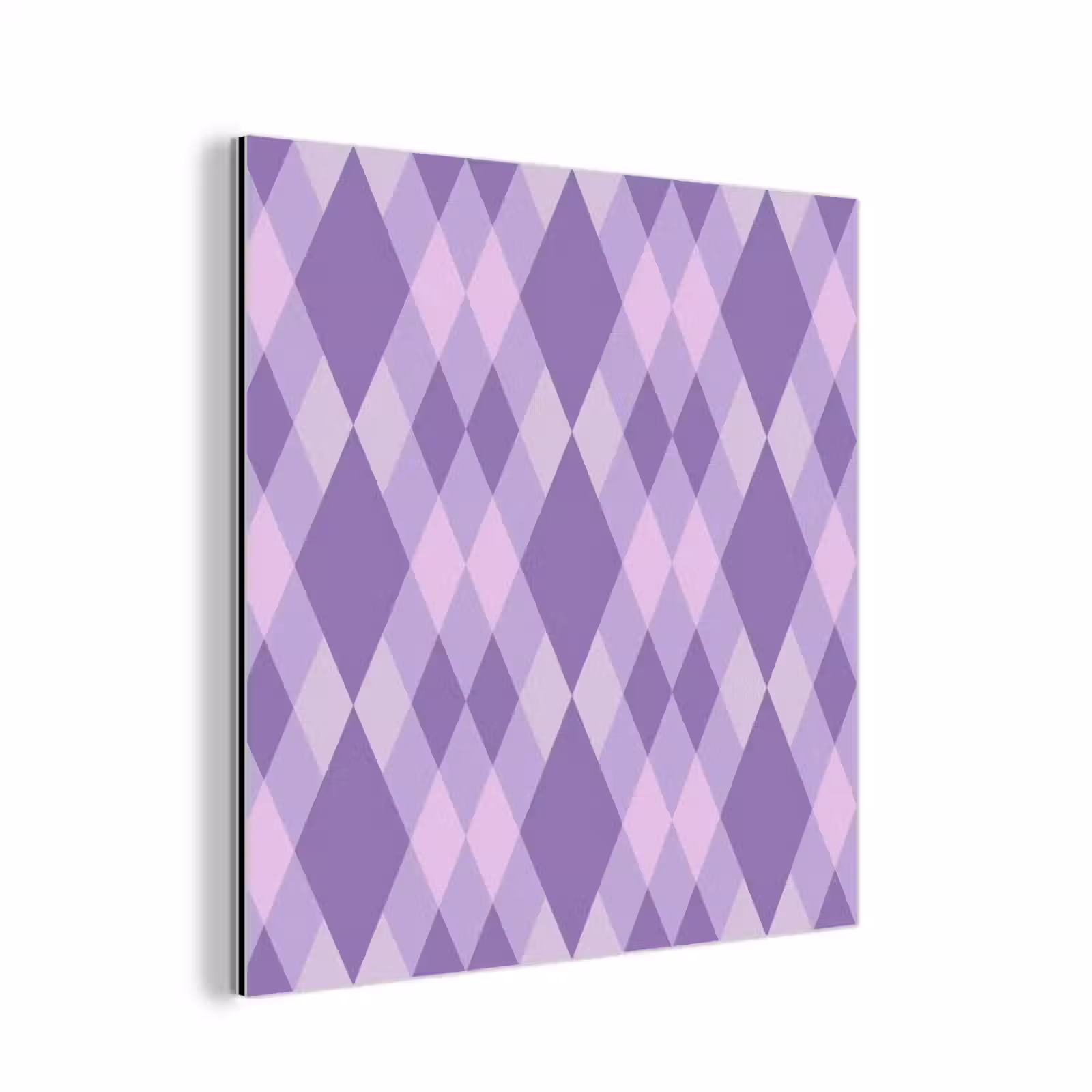 Alu-Dibond-Bild - Lila – Geometrisch – Rauten – Argyle – Muster — 1
