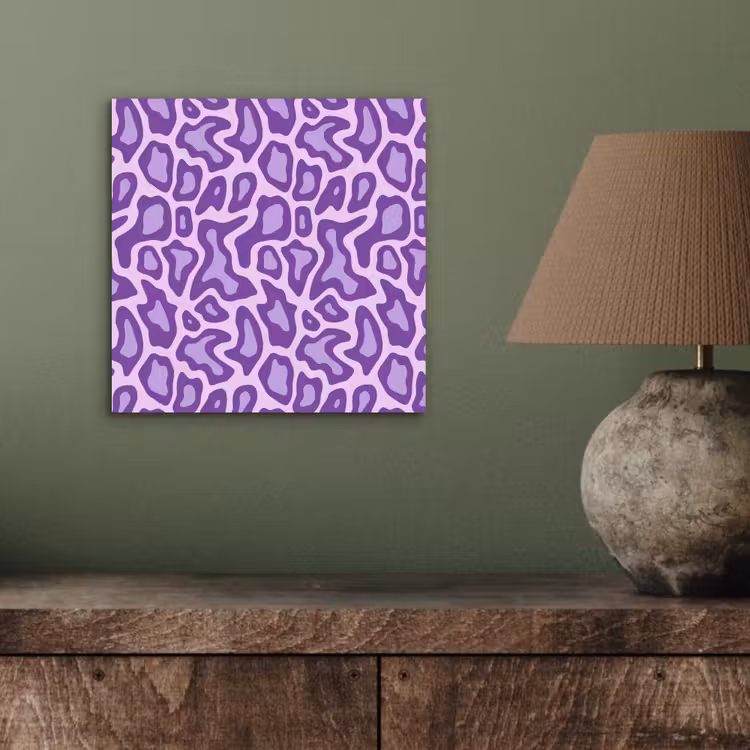 Alu-Dibond-Bild - Lila – Abstrakt – Leopard – Flecken – Groovy – Muster — 3