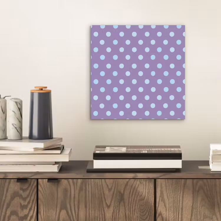 Alu-Dibond-Bild - Lila – Blau – Geometrisch – Punkte – Polka Dot – Muster — 2