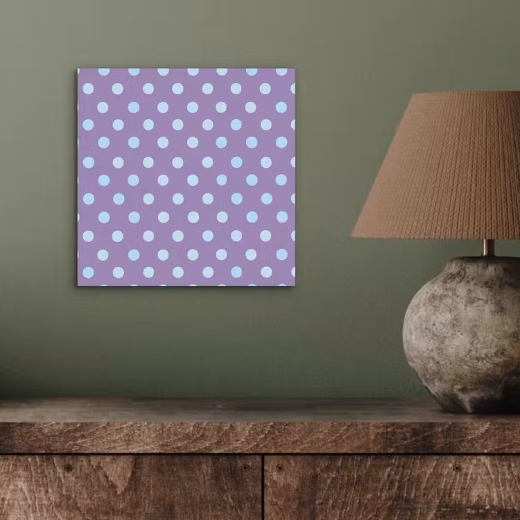 Alu-Dibond-Bild - Lila – Blau – Geometrisch – Punkte – Polka Dot – Muster — 3